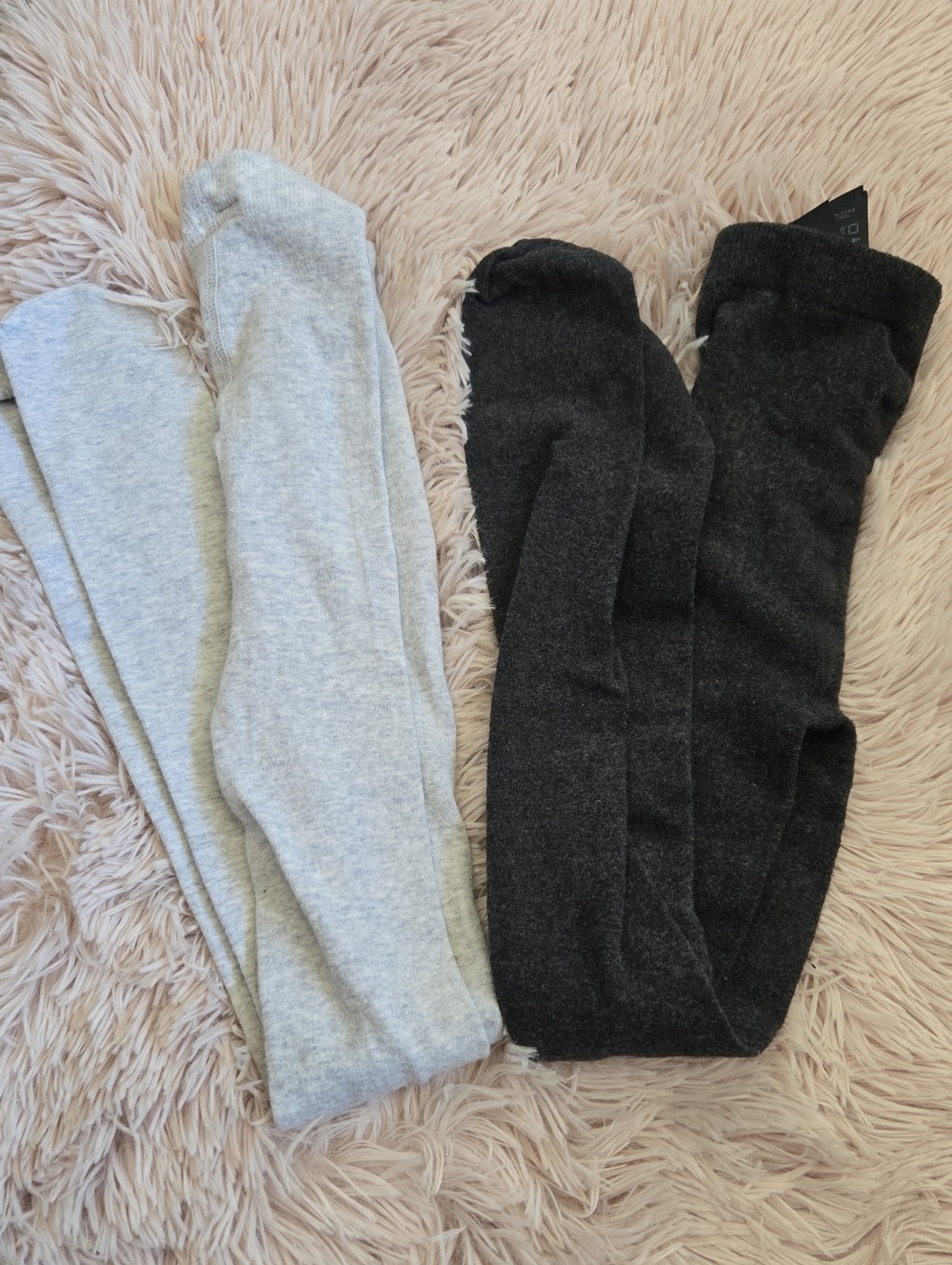 H&M Kids Light And Dark Gray Stretch Knit Leggings - Everyday Comfort Set Of 2
